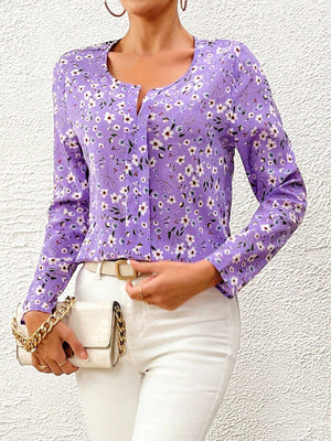 Ditsy Floral Print Blouse - Negative Apparel