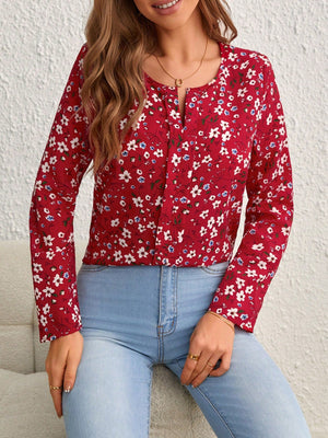 Ditsy Floral Print Blouse - Negative Apparel