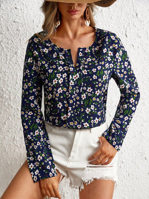 Ditsy Floral Print Blouse - Negative Apparel