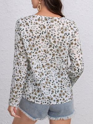 Ditsy Floral Print Blouse - Negative Apparel