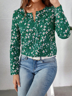 Ditsy Floral Print Blouse - Negative Apparel