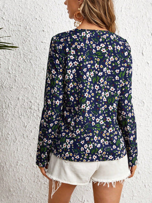 Ditsy Floral Print Blouse - Negative Apparel