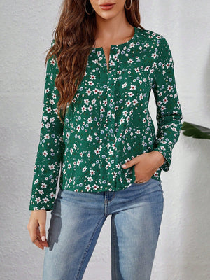 Ditsy Floral Print Blouse - Negative Apparel