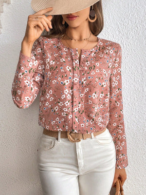 Ditsy Floral Print Blouse - Negative Apparel