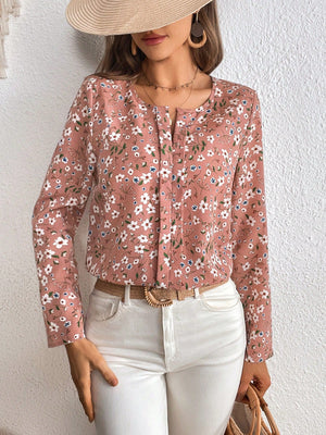 Ditsy Floral Print Blouse - Negative Apparel