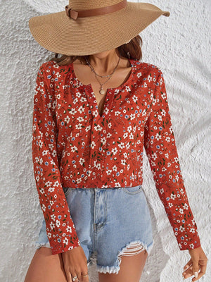 Ditsy Floral Print Blouse - Negative Apparel