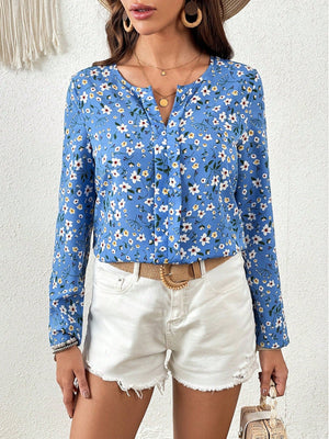 Ditsy Floral Print Blouse - Negative Apparel