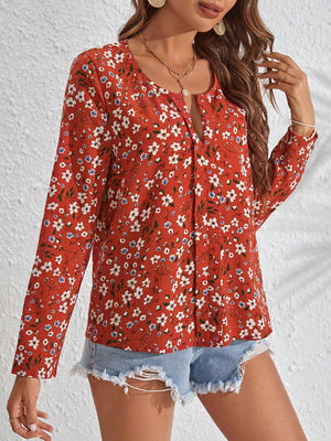 Ditsy Floral Print Blouse - Negative Apparel