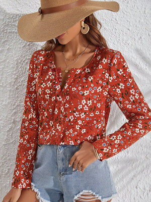 Ditsy Floral Print Blouse - Negative Apparel