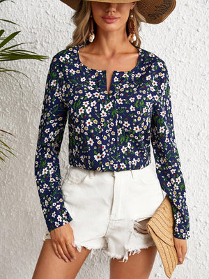 Ditsy Floral Print Blouse - Negative Apparel