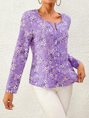 Ditsy Floral Print Blouse - Negative Apparel