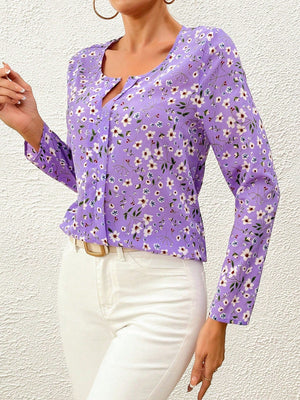 Ditsy Floral Print Blouse - Negative Apparel