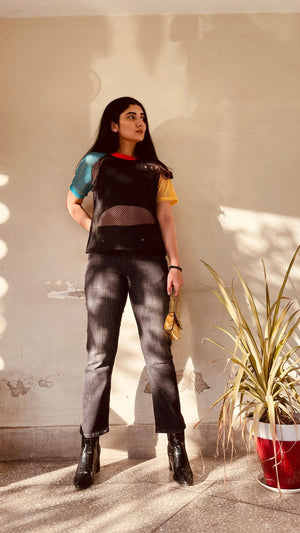 Elastic Waist Washed Jeans - Negative Apparel