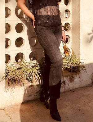 Elastic Waist Washed Jeans - Negative Apparel