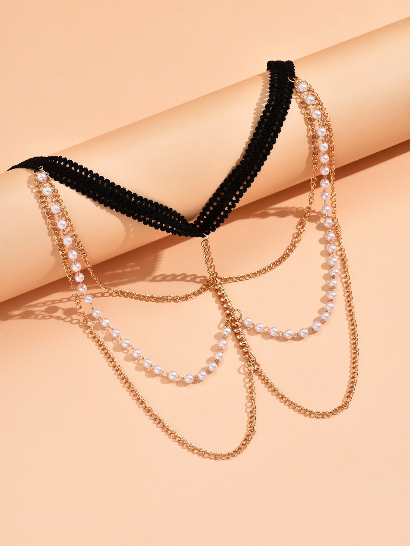 Faux Pearl Decor Layered Leg Chain - Negative Apparel