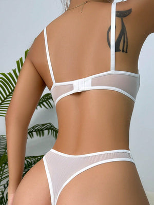 Floral Lace Underwire Lingerie Set - Negative Apparel