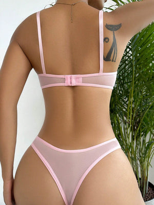 Floral Lace Underwire Lingerie Set - Negative Apparel