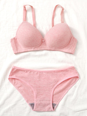 Full Cup Solid Lingerie Set - Negative Apparel