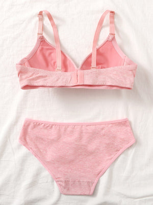 Full Cup Solid Lingerie Set - Negative Apparel
