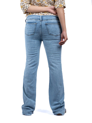 Irregular Waist Flare Leg Jeans - Negative Apparel