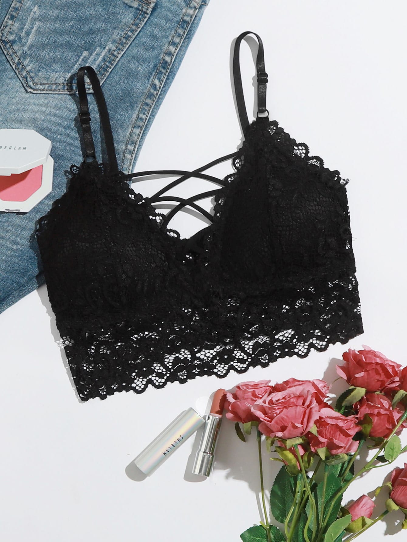 Lattice Front Lace Bralette - Negative Apparel