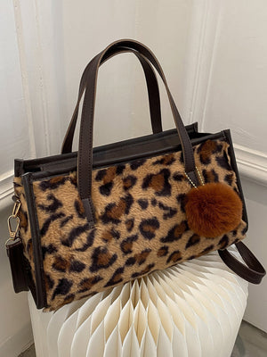 Leopard Pattern Square Bag With Bag Charm - Negative Apparel