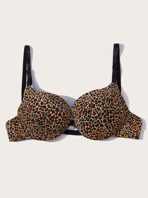 Leopard Underwire Front-close Bra - Negative Apparel