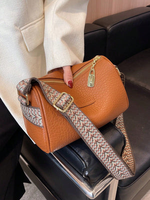 Letter Patch Decor Hobo Bag - Negative Apparel