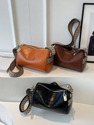 Letter Patch Decor Hobo Bag - Negative Apparel