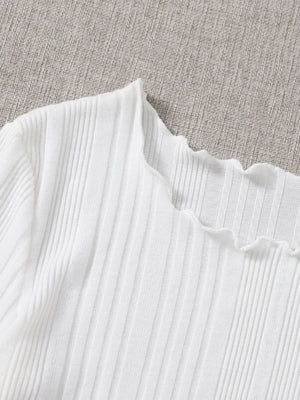 Lettuce Trim Rib-knit Tee - Negative Apparel