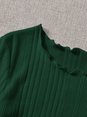 Lettuce Trim Rib-knit Tee - Negative Apparel