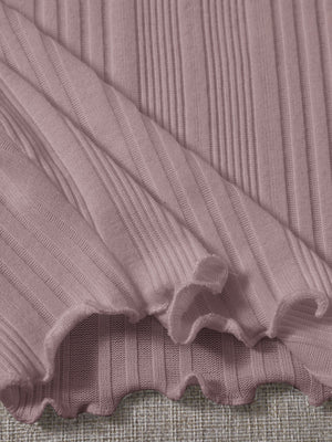 Lettuce Trim Rib-knit Tee - Negative Apparel