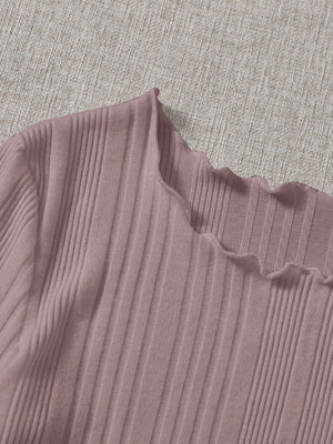 Lettuce Trim Rib-knit Tee - Negative Apparel