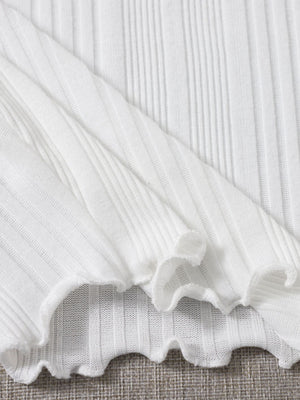 Lettuce Trim Rib-knit Tee - Negative Apparel