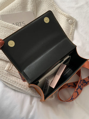 Lightweight,Business Casual Mini Chain Decor Flap Square Bag - Negative Apparel