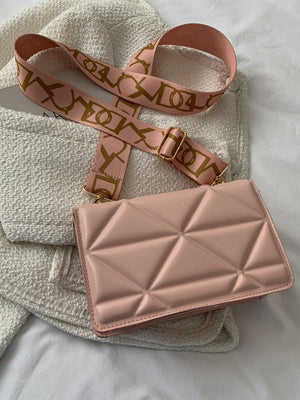 Lightweight,Business Casual Mini Chain Decor Flap Square Bag - Negative Apparel