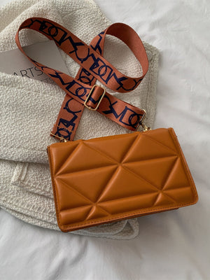 Lightweight,Business Casual Mini Chain Decor Flap Square Bag - Negative Apparel