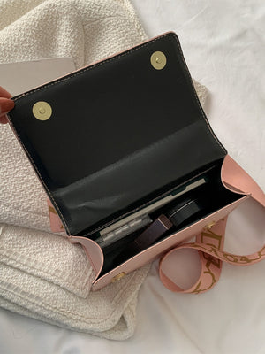 Lightweight,Business Casual Mini Chain Decor Flap Square Bag - Negative Apparel