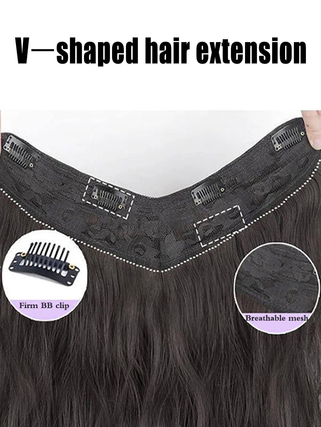 Long Curly Synthetic Hair Extension - Negative Apparel