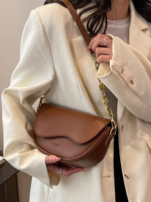 Metal Decor Flap Saddle Bag - Negative Apparel