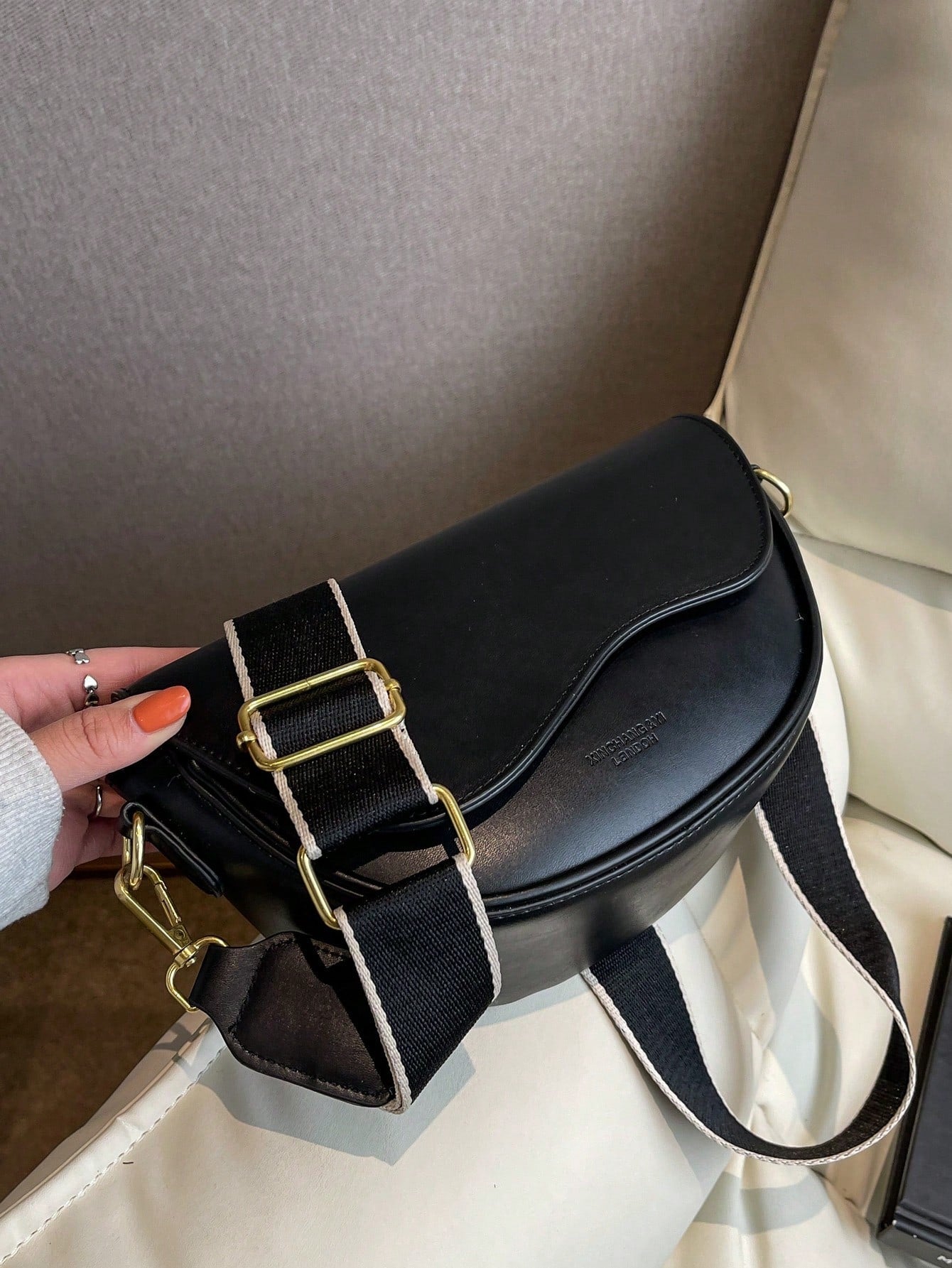 Metal Decor Flap Saddle Bag - Negative Apparel