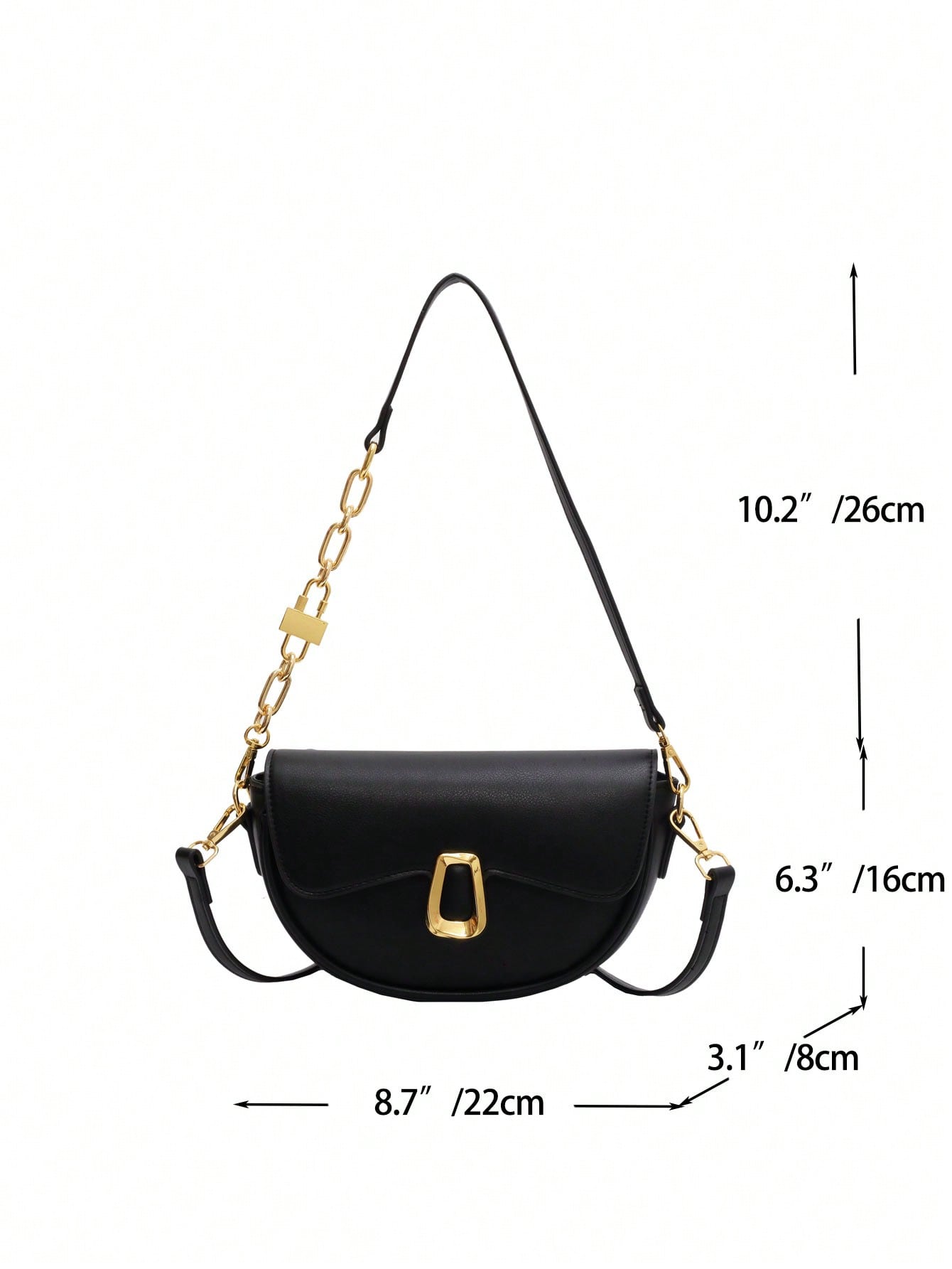 Metal Decor Flap Saddle Bag - Negative Apparel