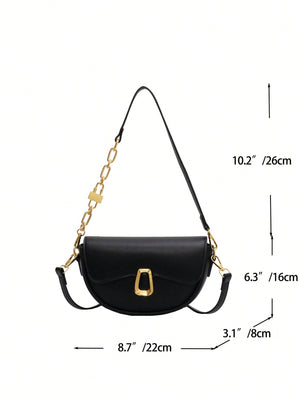 Metal Decor Flap Saddle Bag - Negative Apparel