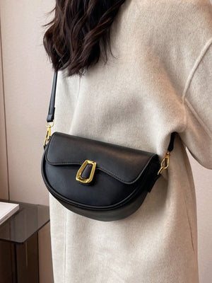 Metal Decor Flap Saddle Bag - Negative Apparel