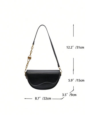 Metal Decor Flap Saddle Bag - Negative Apparel