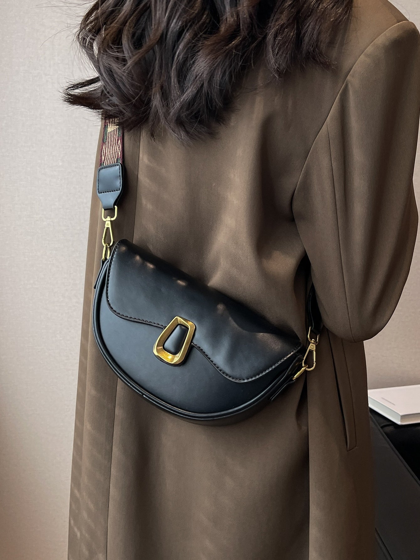 Metal Decor Flap Saddle Bag - Negative Apparel