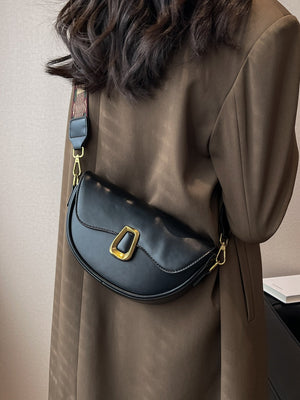 Metal Decor Flap Saddle Bag - Negative Apparel