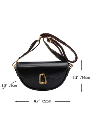 Metal Decor Flap Saddle Bag - Negative Apparel