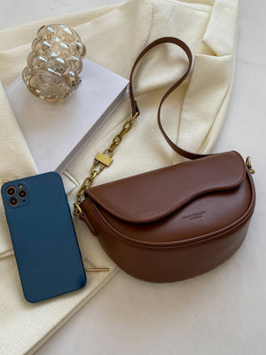 Metal Decor Flap Saddle Bag - Negative Apparel