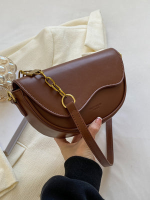 Metal Decor Flap Saddle Bag - Negative Apparel